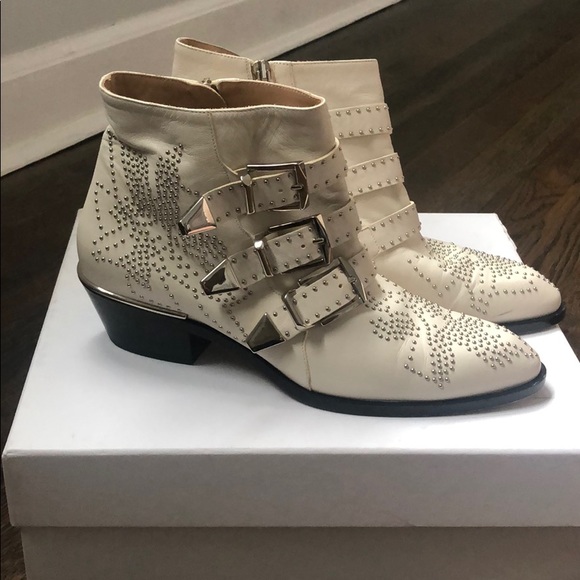 white chloe boots